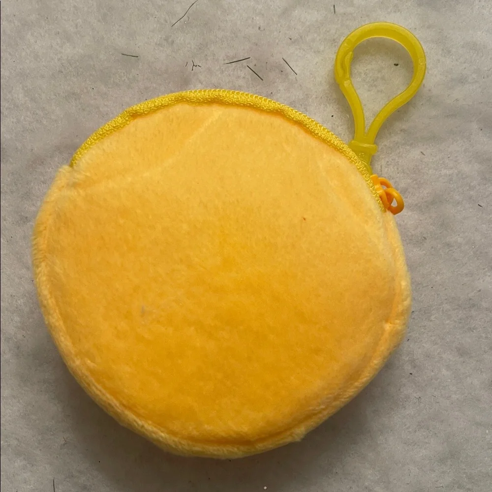 Hello Kitty Yellow Plush Coin Purse new soft with clip